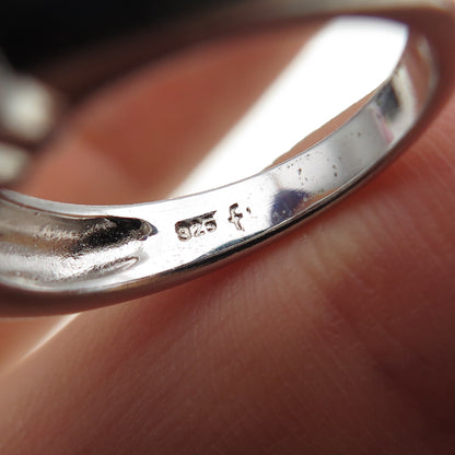 925 Sterling Silver Round-Cut C Z Engagement Ring Size 6