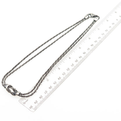 TIFFANY & CO. Sterling Silver Vintage Love Knot Double Rope Chain Necklace 18"