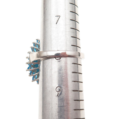 Chuck Clemency 925 Sterling Real Sleeping Beauty Turquoise & Apatite Ring Size 8