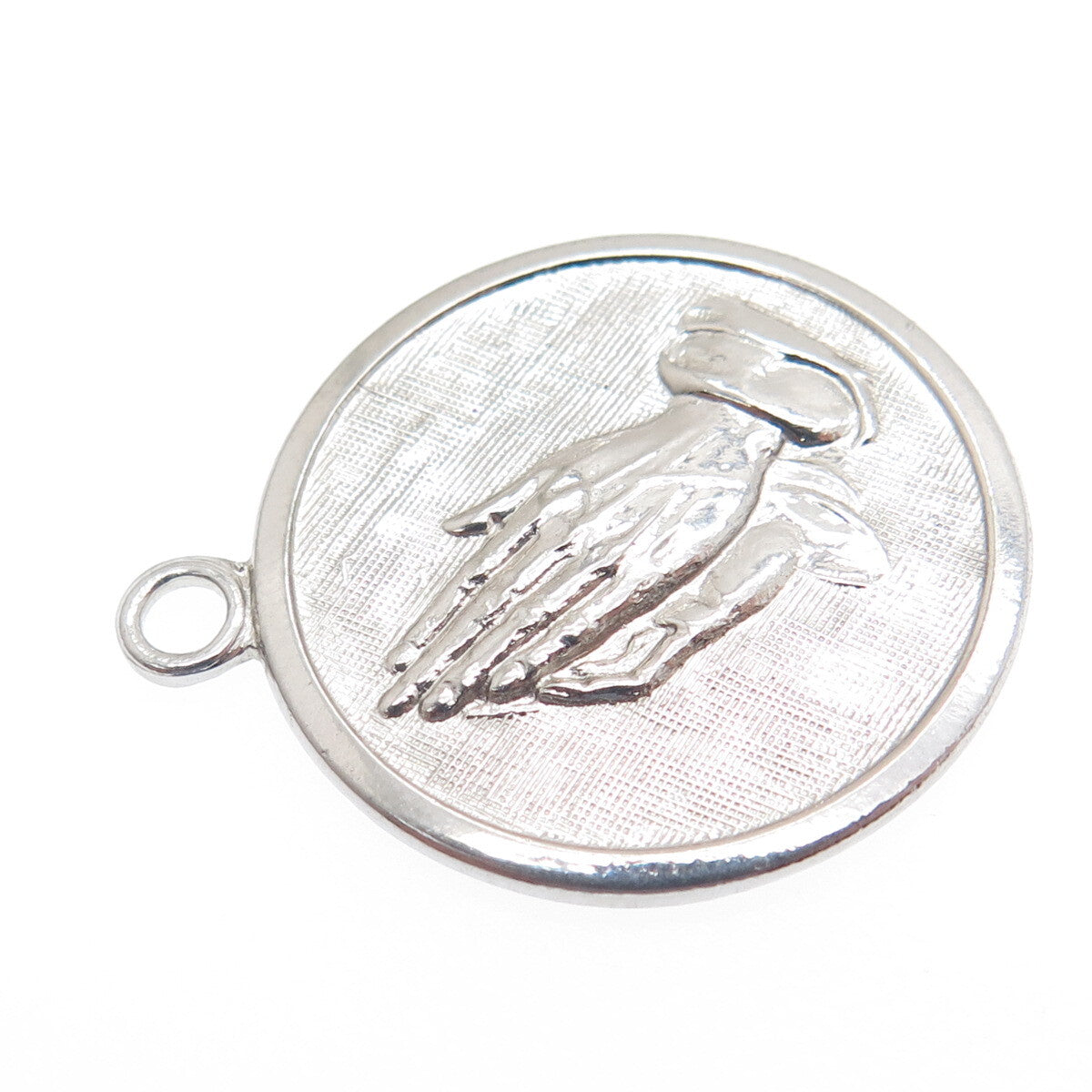 TOWN & COUNTRY 925 Sterling Silver Vintage Prayer Hands Minimalist Charm Pendant