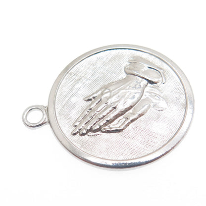 TOWN & COUNTRY 925 Sterling Silver Vintage Prayer Hands Minimalist Charm Pendant