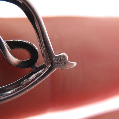 SAI 925 Sterling Silver Round-Cut C Z Infinity Heart Mini Slide Charm Pendant