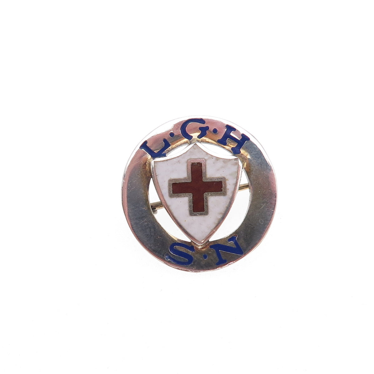 925 Sterling Silver Antique Art Deco Enamel General Health Student Nurse Pin
