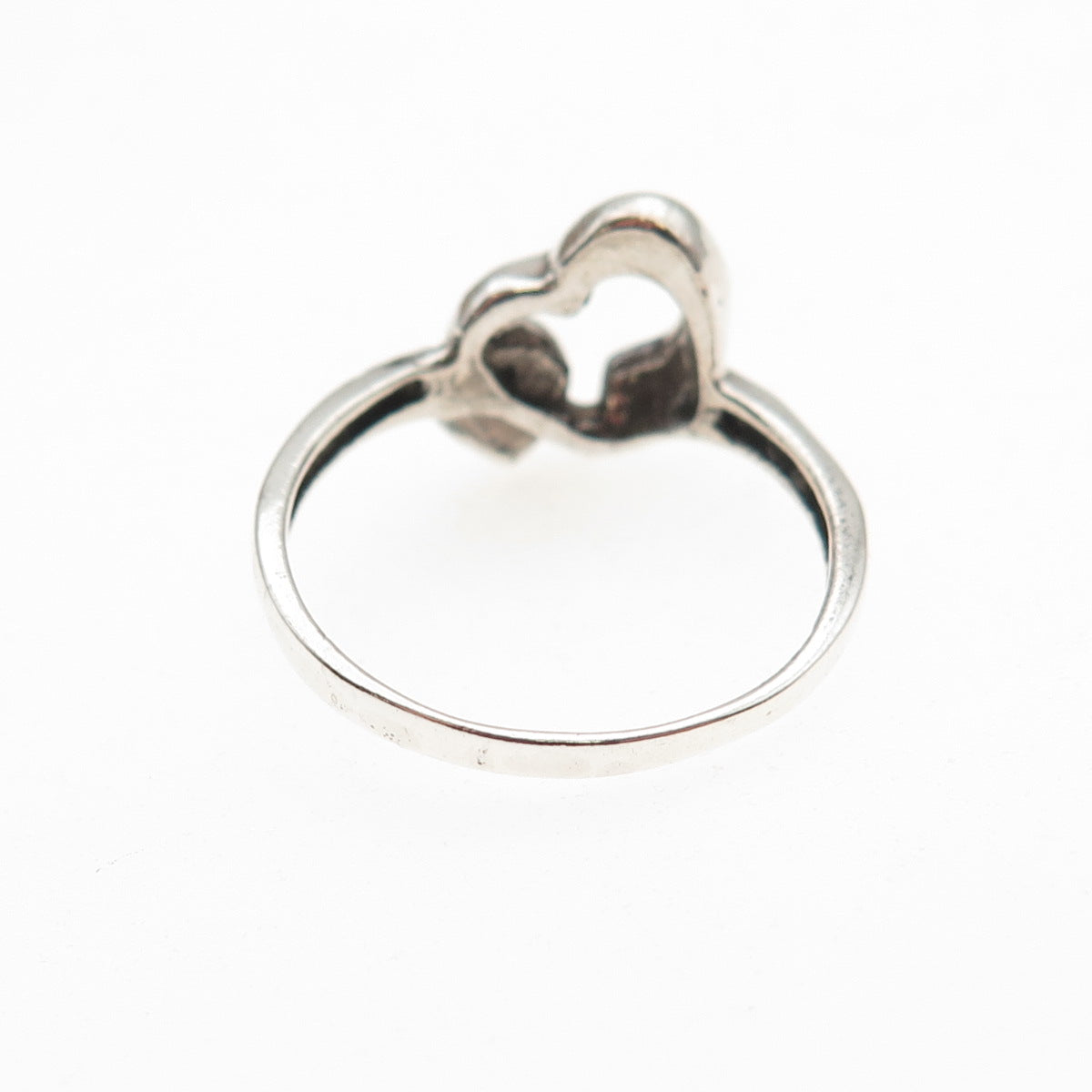 Ken Crafts 925 Sterling Silver Vintage Mom & Child Heart Ring Size 6.75