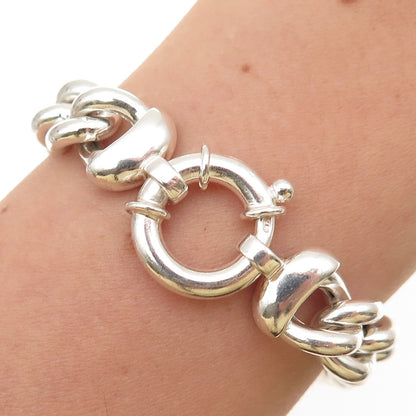 JCM Jacmel Mauritius 925 Sterling Silver Vintage Italy Cuban Link Bracelet 8"