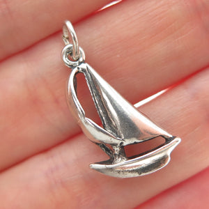 MAISELS INDIAN TRADING Sterling Silver Vintage Sailboat Oxidized Charm Pendant