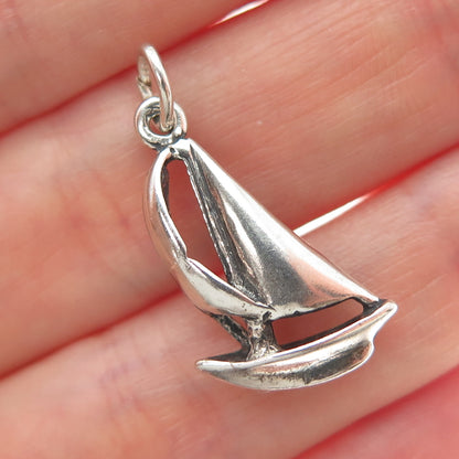 MAISELS INDIAN TRADING Sterling Silver Vintage Sailboat Oxidized Charm Pendant