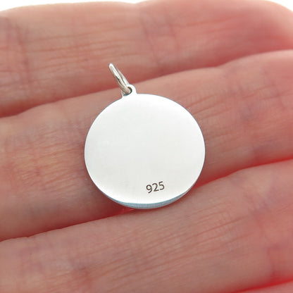 925 Sterling Silver Purple Pink Enamel It's A Girl Crown Minimalist Pendant