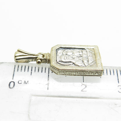 EUGENIO CAMPOS Sterling Silver 2-Tone Vintage St. Mary & Jesus Religious Pendant