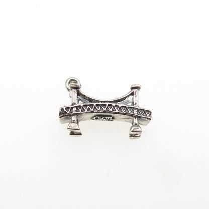 BEAU 925 Sterling Silver Vintage St. Lawrence Seaway Bridge Mini 3D Pendant
