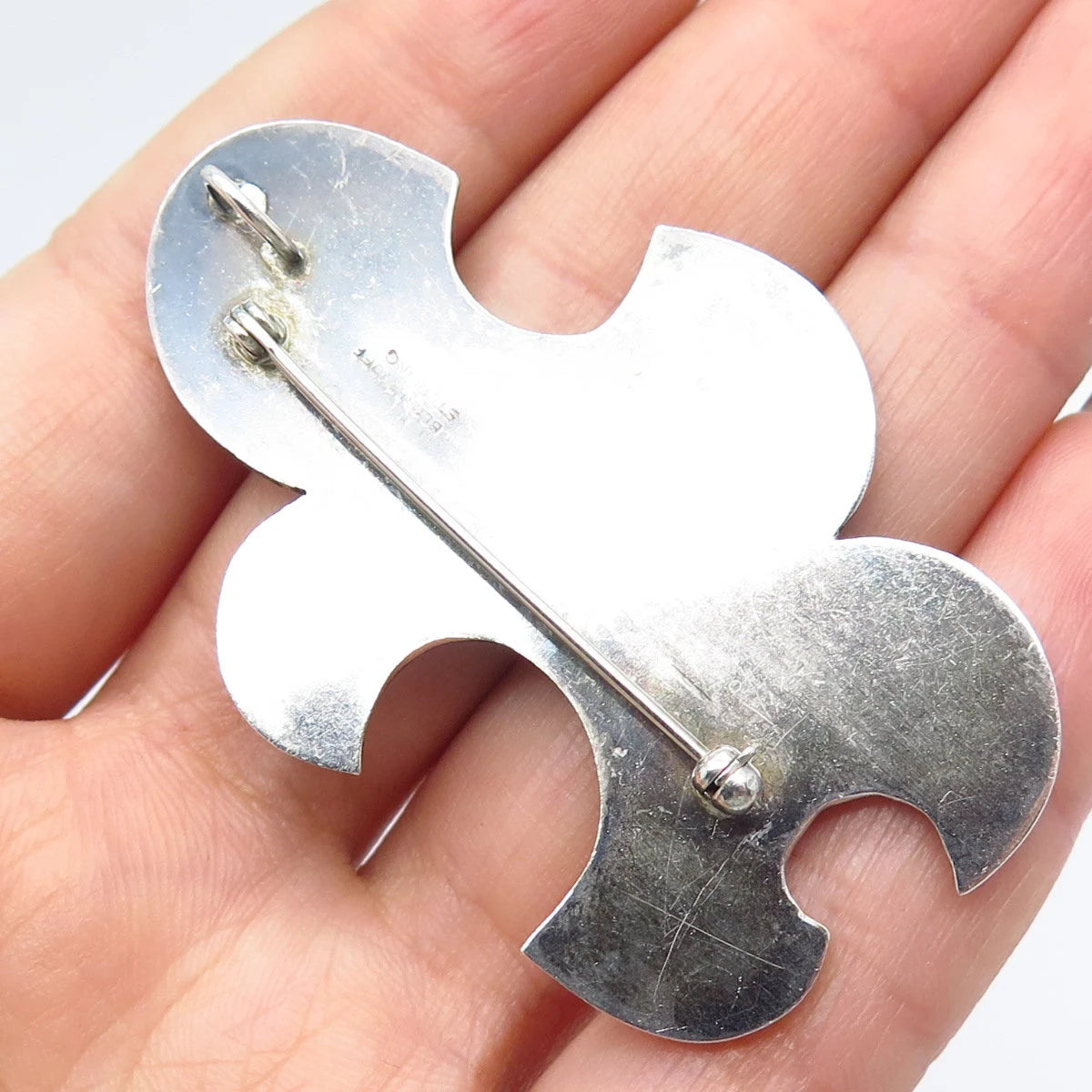 925 Sterling Silver Vintage Beckerhoff Modernist Pin Brooch / Pendant