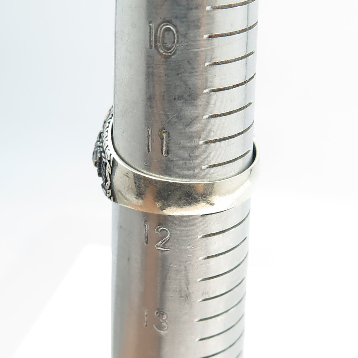 925 Sterling Silver 2-Tone Vintage Synthetic Turquoise Snake Ring Size 11.75