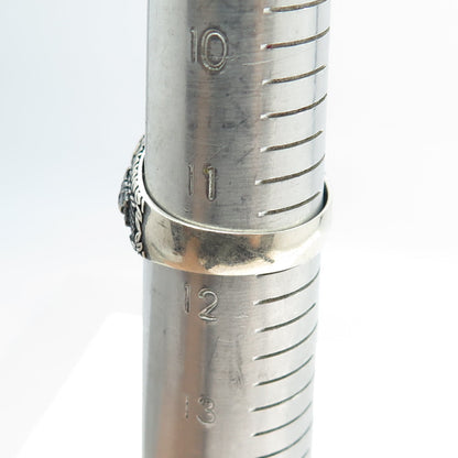 925 Sterling Silver 2-Tone Vintage Synthetic Turquoise Snake Ring Size 11.75