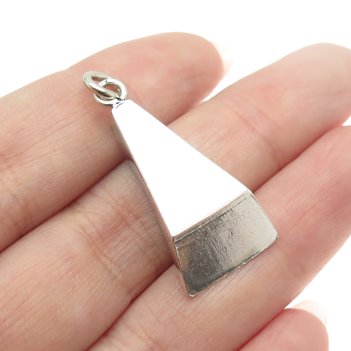 925 Sterling Silver Vintage Modernist Oxidized Pendant