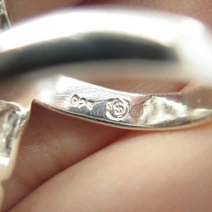 925 Sterling Silver Vintage Whale Tail Bypass Ring Size 6.75
