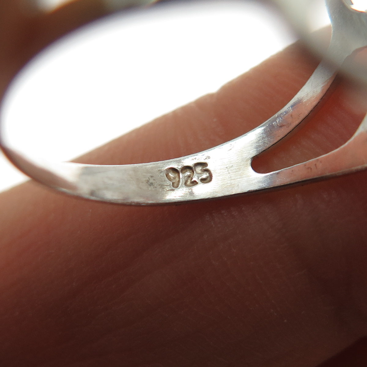 925 Sterling Silver Vintage Mexico Modernist Flower Ring Size 7