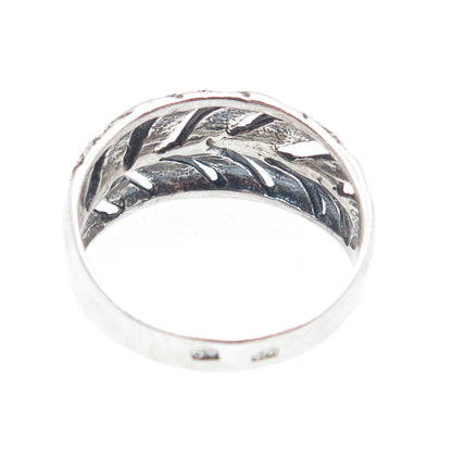 925 Sterling Silver Vintage AG Flower Arrow Oxidized Ring Size 8.75