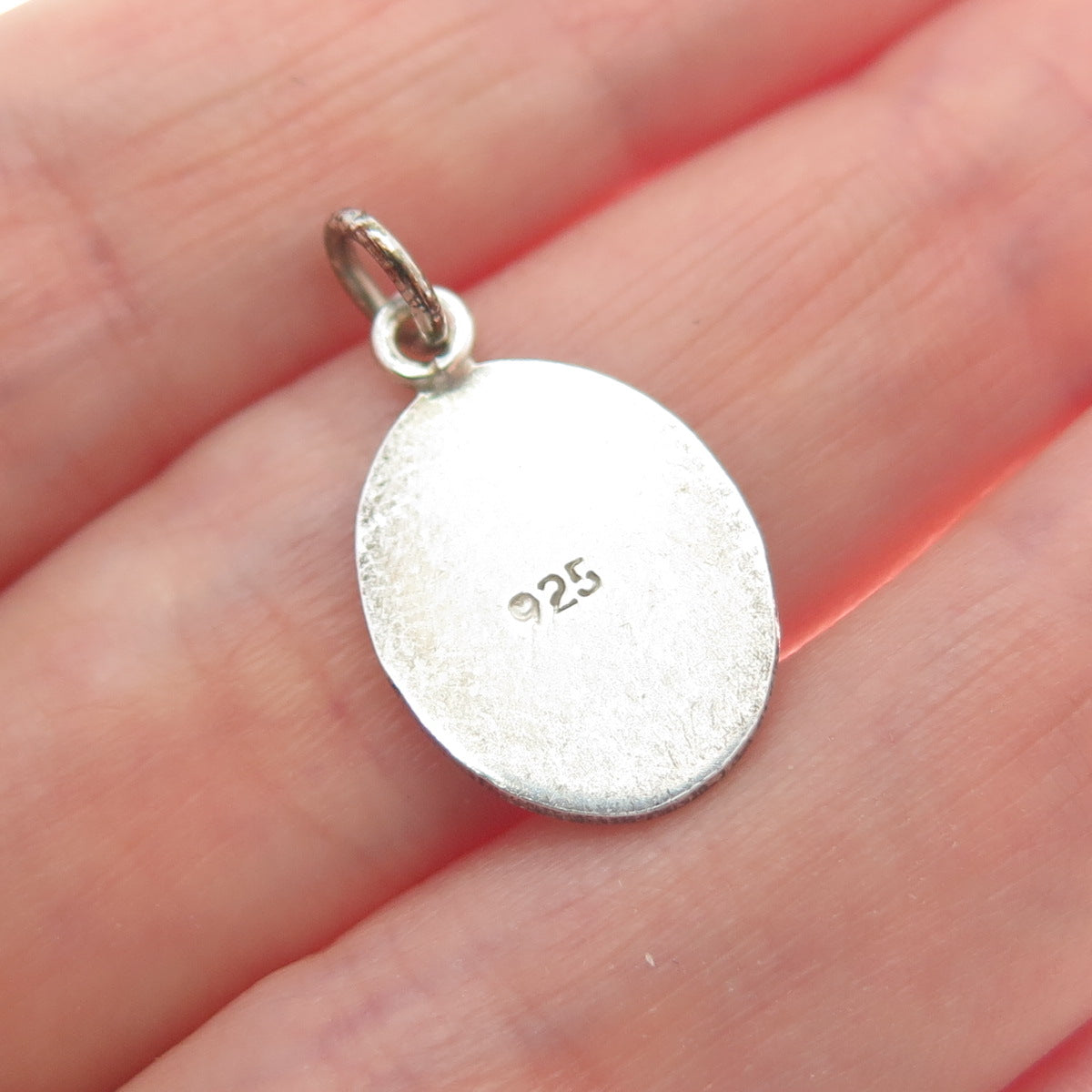 925 Sterling Silver Vintage Enamel Cartoon Character Toddler Girl Mini Pendant