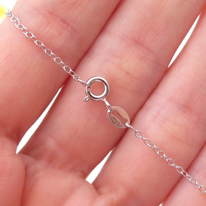 Jane Seymour 925 Sterling Silver Real Diamond Mom Heart Cable Chain Necklace 18"