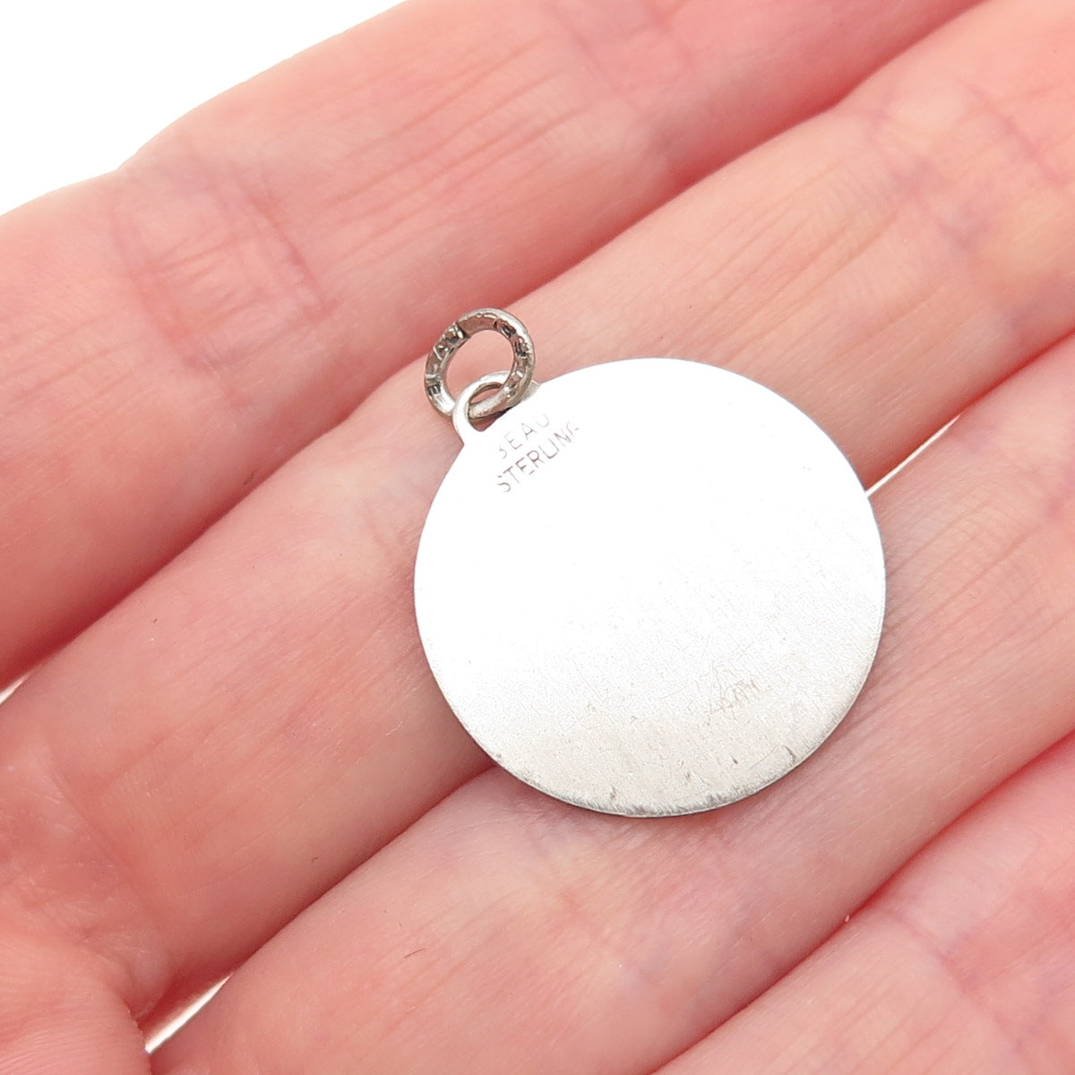 BEAU 925 Sterling Silver Vintage Merry Christmas Oxidized Charm Pendant
