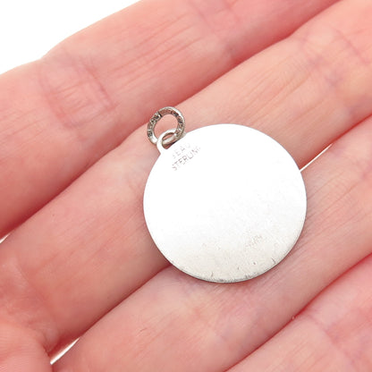 BEAU 925 Sterling Silver Vintage Merry Christmas Oxidized Charm Pendant