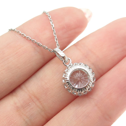 925 Sterling Silver Round-Cut C Z Sparkle Cable Chain Necklace 16"