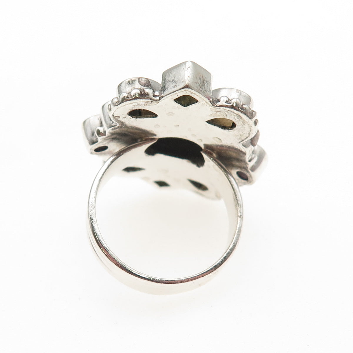 Nicky Butler 925 Sterling Silver Vintage Real Druzy & Multi-Gem Ring Size 8