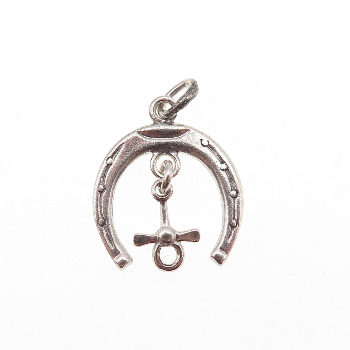 925 Sterling Silver Antique Art Deco Horseshoe Good Luck Mini Charm Pendant