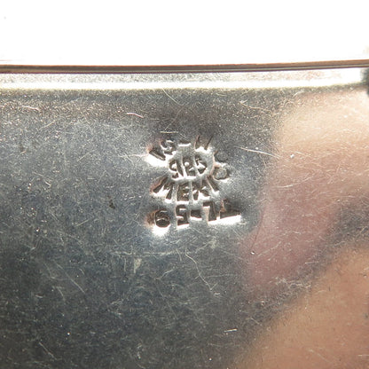 925 Sterling Silver Vintage Mexico Real Black Onyx Gemstone Floral Pin Brooch