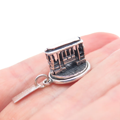 BELL TRADING POST 925 Sterling Silver Vintage SF Cable Car Mini 3D Charm Pendant