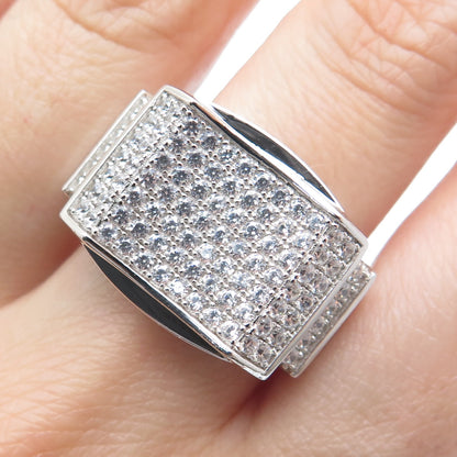 925 Sterling Silver Round-Cut Shaped C Z Sparkle Shied Ring Size 10.25