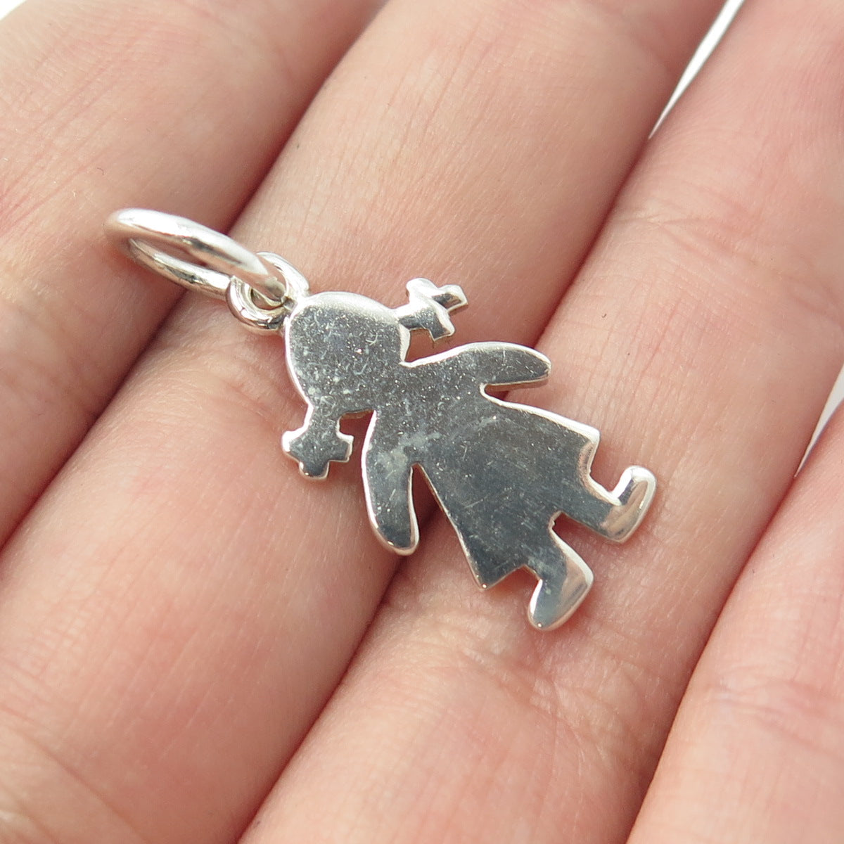 950 Silver Vintage Baby Girl Doll Charm Pendant