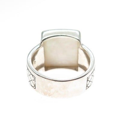 PHLD PlayHardLookDope 925 Sterling Silver Real MOP Ring Size 11