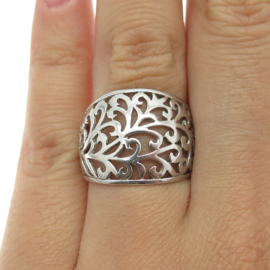 CHAPAL ZENRAY 925 Sterling Silver Vintage Ornate Wide Ring Size 7.25