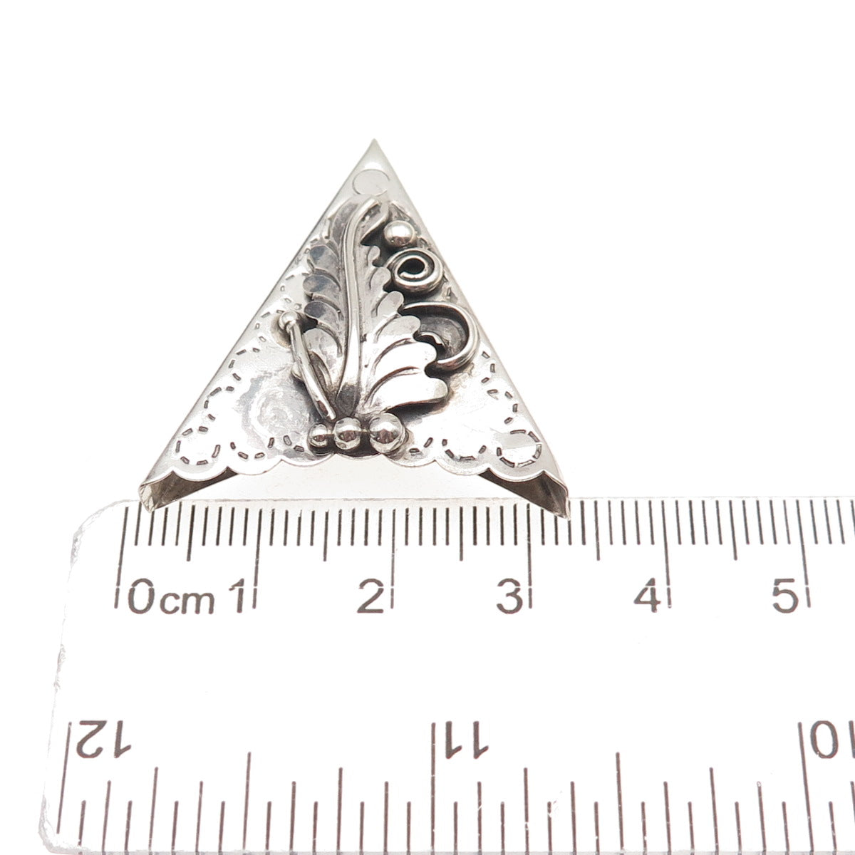 Old Pawn 925 Sterling Silver Vintage Southwestern Feather Tribal Belt Tip