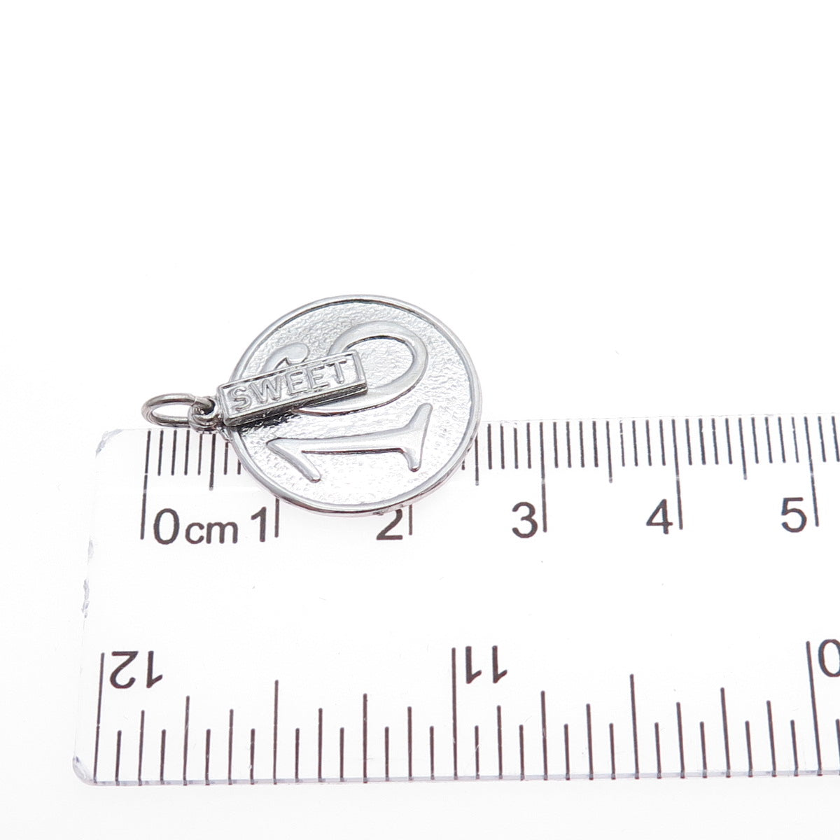 925 Sterling Silver Vintage Sweet 16 Tag Charm Pendant