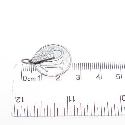 925 Sterling Silver Vintage Sweet 16 Tag Charm Pendant