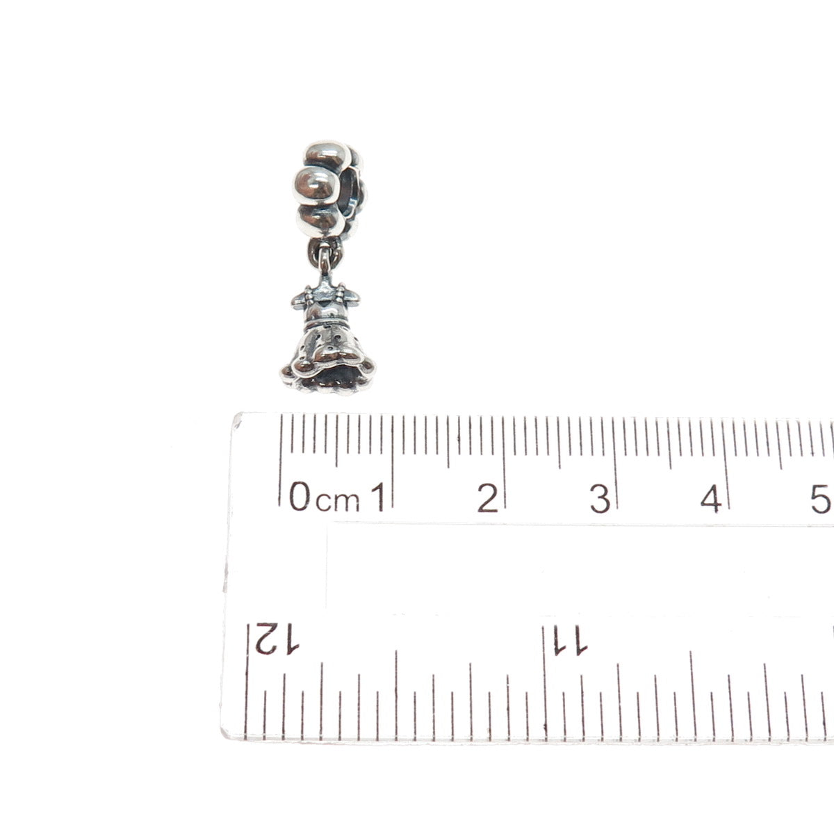 PANDORA 925 Sterling Silver Party Girl Dress Dangle Slide Charm