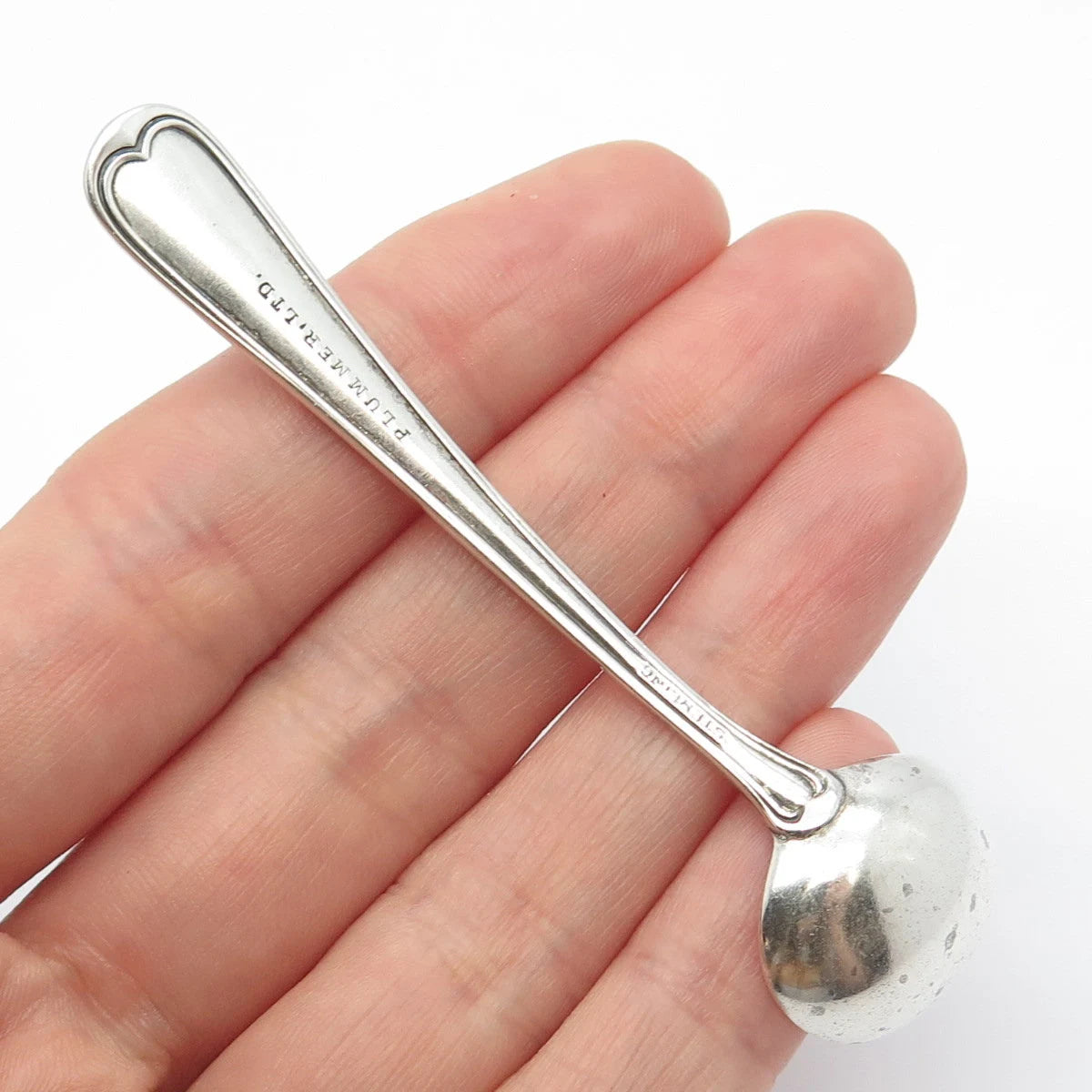 925 Sterling Silver Antique Plummer Salt & Spices Spoon