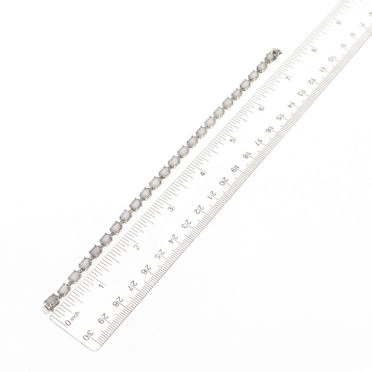 Chapal Zenray 925 Sterling Silver Real Oval-Cut Chalcedony Bracelet 7"