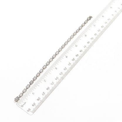Chapal Zenray 925 Sterling Silver Real Oval-Cut Chalcedony Bracelet 7"