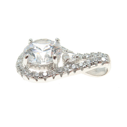 925 Sterling Silver Round-Cut C Z Minimalist Pendant