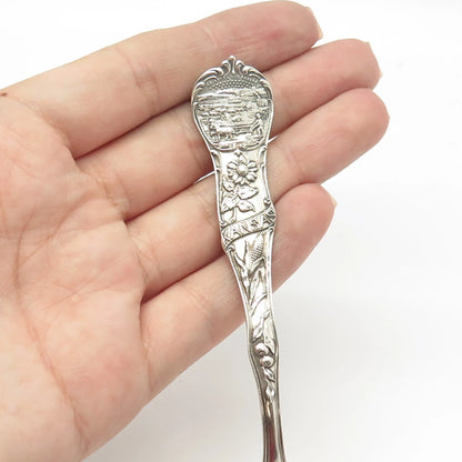 925 Sterling Silver Antique Art Deco Mechanics Co. Kansas States & Cities Spoon