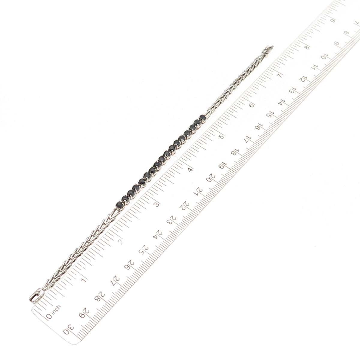 925 Sterling Silver Real Round-Cut Sapphire Tennis Link Bracelet 7"