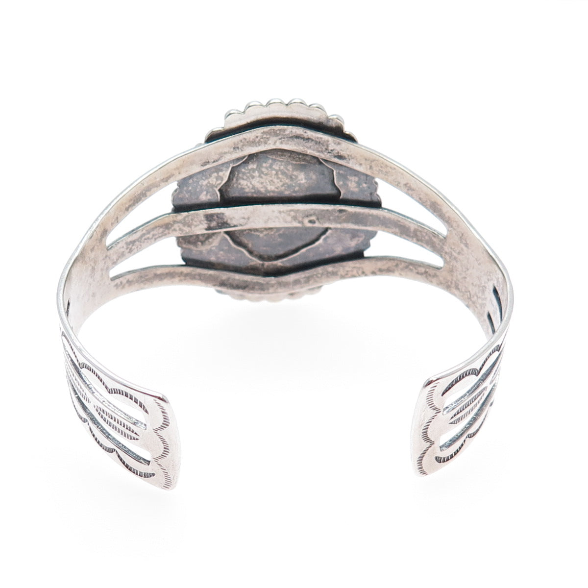 Old Pawn 925 Sterling Silver Vintage Royston Turquoise Adjustable Bracelet 6.75"