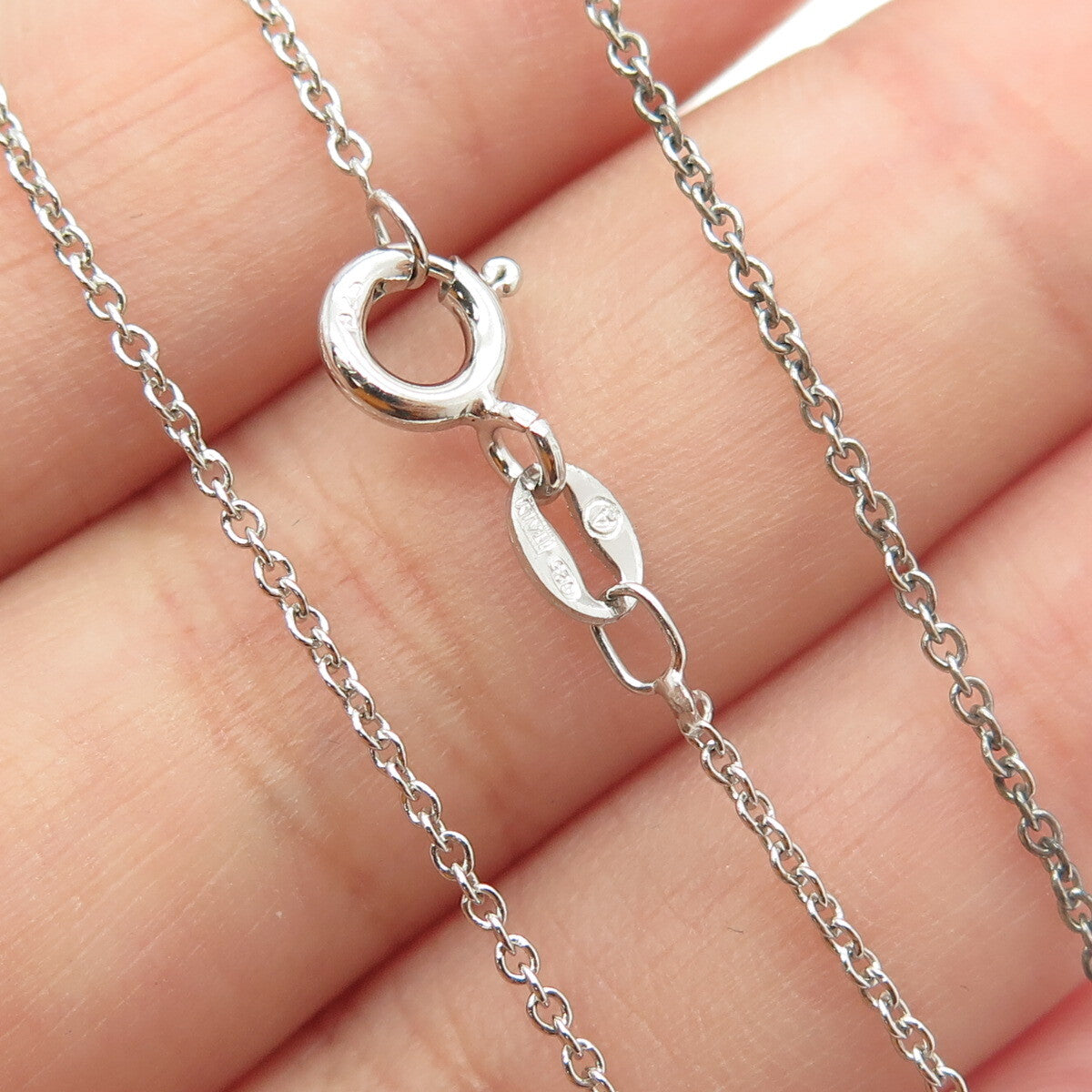 925 Sterling Silver Italy Round-Cut C Z Heart Cable Chain Necklace 16"