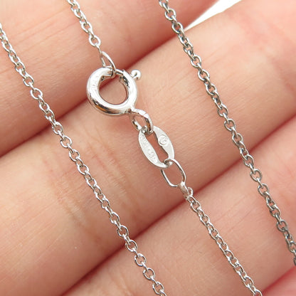 925 Sterling Silver Italy Round-Cut C Z Heart Cable Chain Necklace 16"