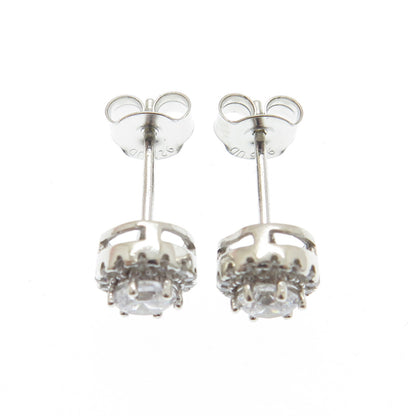 925 Sterling Silver Round-Cut C Z Stud Earrings