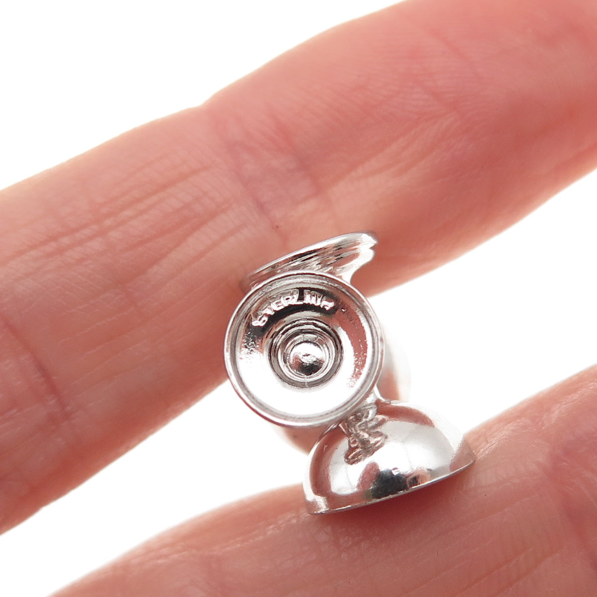 925 Sterling Silver Vintage Enamel Champagne Glasses 3D Mini Charm Pendant
