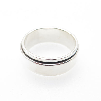 925 Sterling Silver Vintage Rotating Band Ring Size 9.75